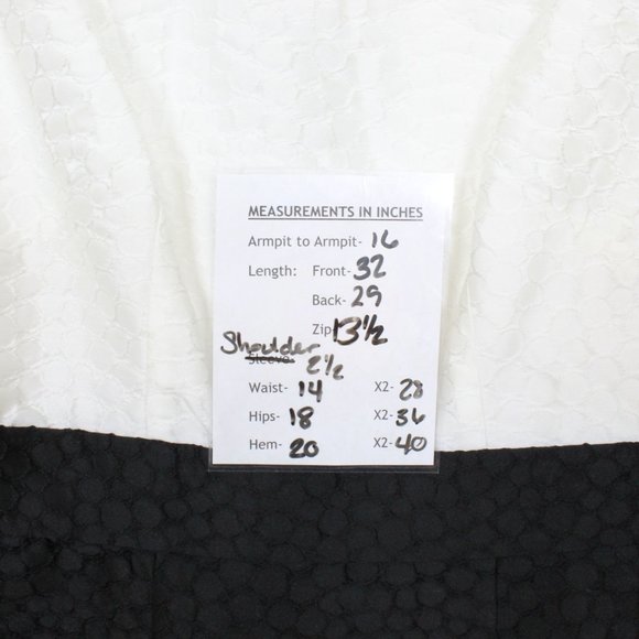 NWT! Ivy + Blue Maggy Boutique Black White Back Zip Textured Combo Dress Size 4P - Picture 12 of 12
